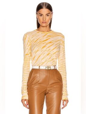 NWT Proenza Schouler Long Sleeve Orange Tie Dye Tee Size Large 100% cotton